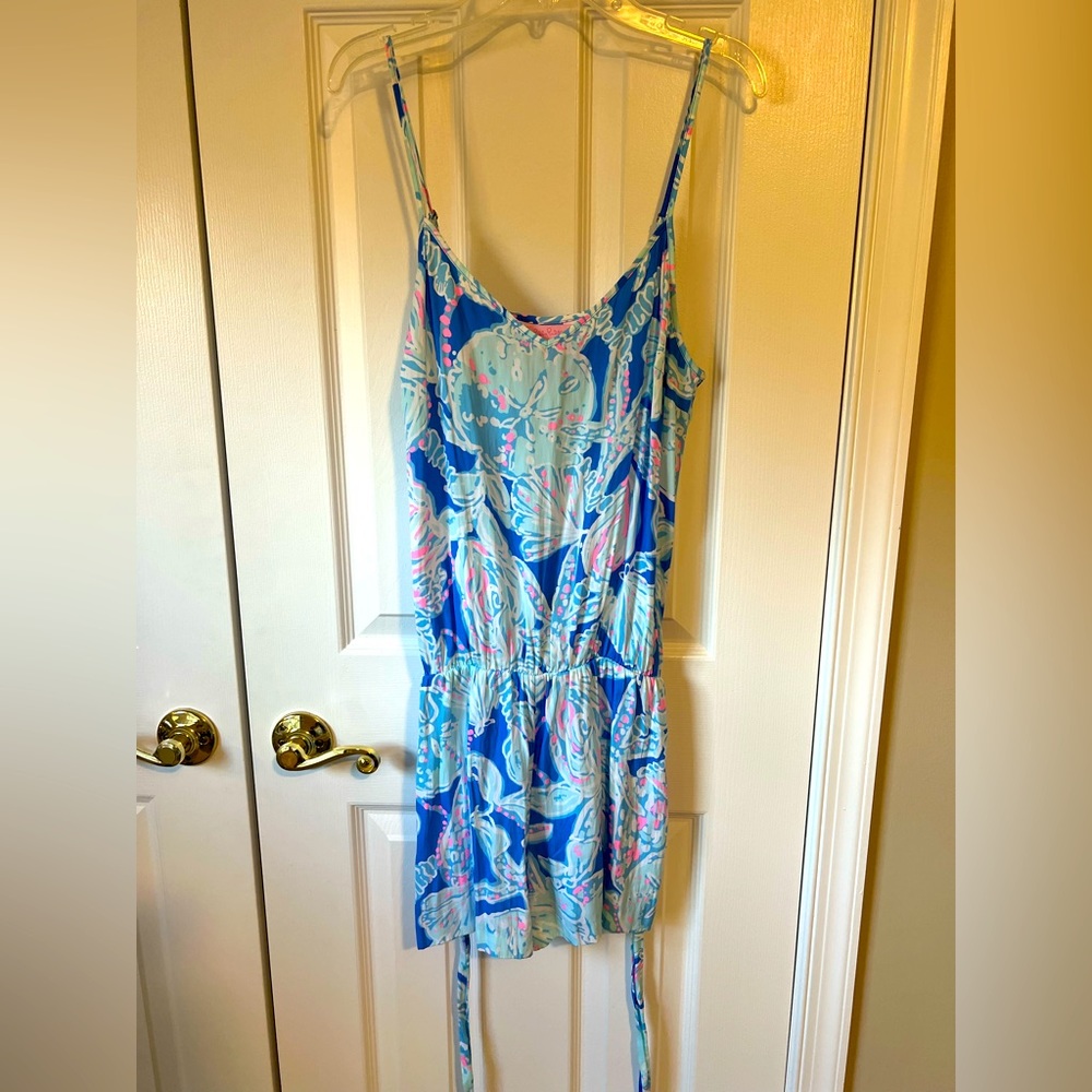 Lilly Pulitzer blue floral romper size S